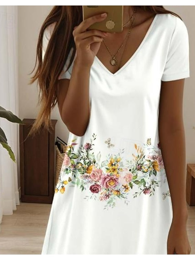 Women's Mini Dress Casual Dress Elegant Tropical Hawaiian