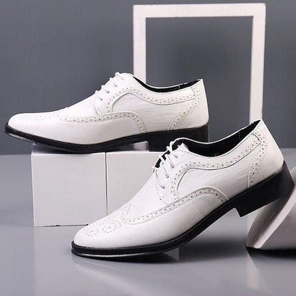 Formal Brogue Shoes Men's White Oxford Classic