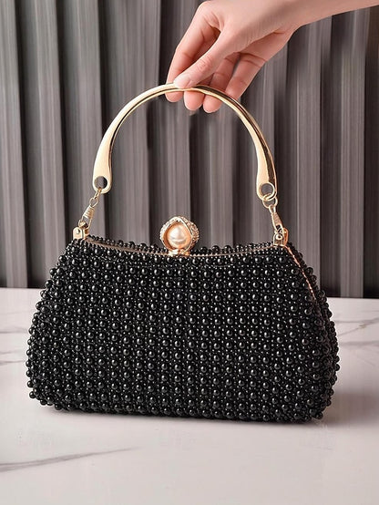 with Women's Clutch Beaded Bag Handle Pearl Gold Evening