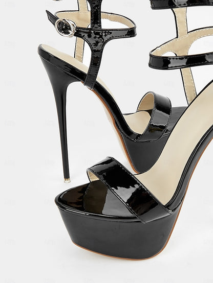 Stiletto Platform Patent High Leather Heels – Women's