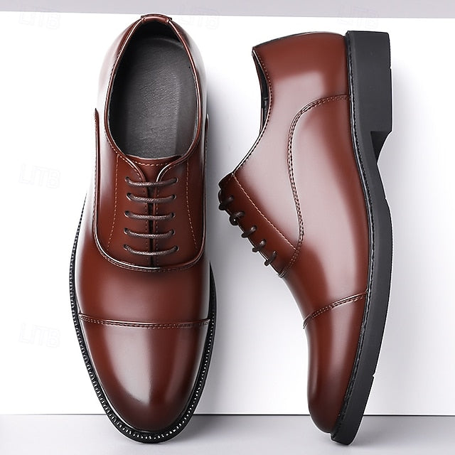 Brown Classic Men's Design Shoes Oxford – Dress Cap-Toe