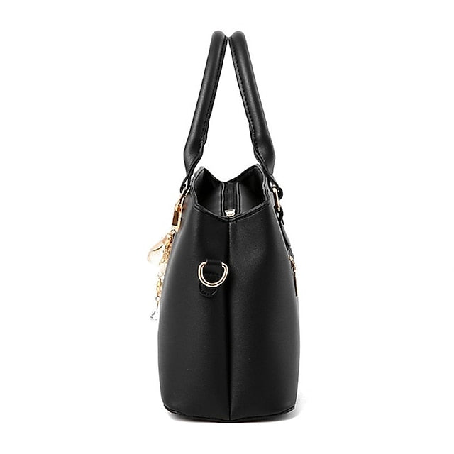 Sac à main blanc en similicuir doré pour femme avec élégant cuir