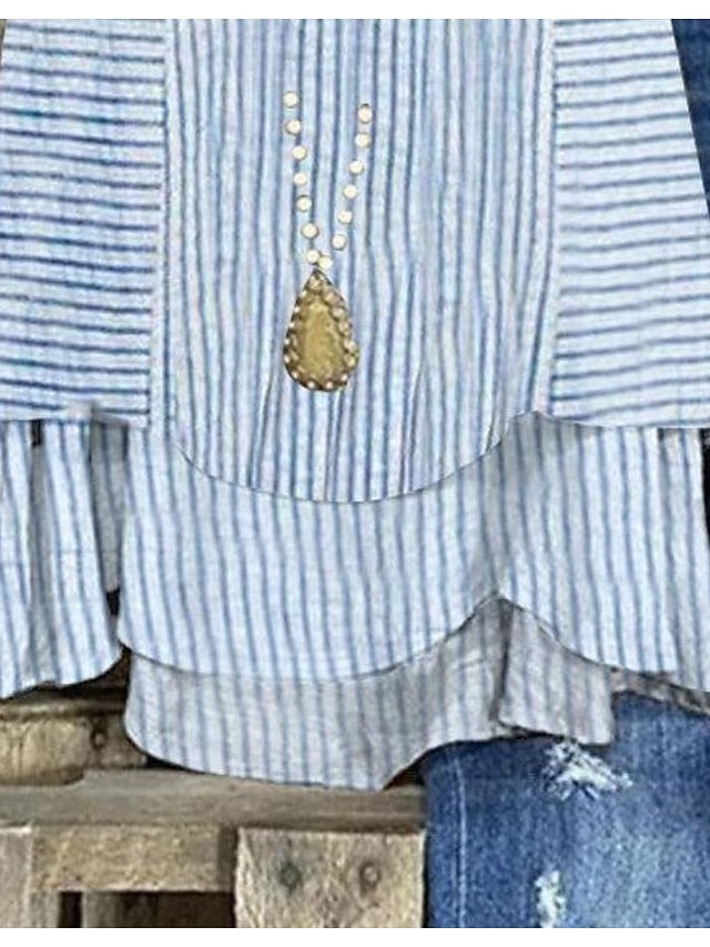 Women's Blouse Graphic Striped Elegant Ladies Romantic