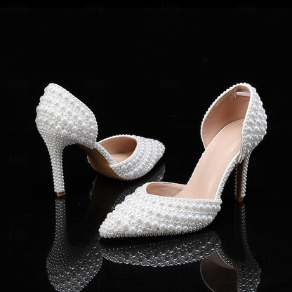 Clutch and Set – Heels Stiletto Pearl White Women's Bag