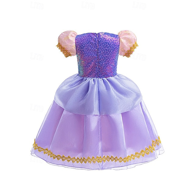 Sofia Flower Fairytale Rapunzel Party Girl Dress Princess Theme