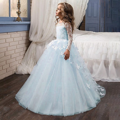Color Solid Girls' Communion Kids First Dress Party