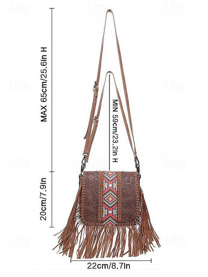 Sac bandoulière multi-poches en similicuir pour femme