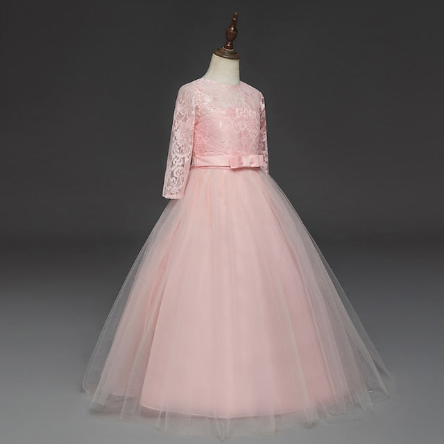 Lace Prom Girl Years 3-13 Kids Dress Princess Flower