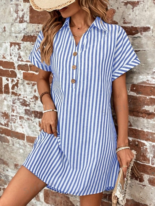 Women's Mini Dress Shirt Dress Casual Dress Stylish Casual