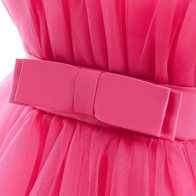 Sleeveless Solid Party Kids Performance Color Dress Girls'