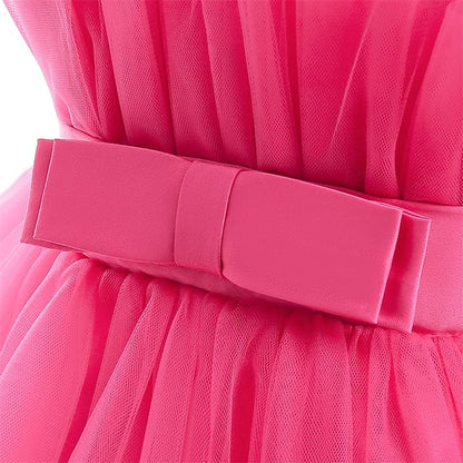 Sleeveless Solid Party Kids Performance Color Dress Girls'