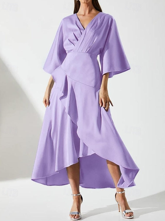 Luxurious Elegant V of Simple Dress Bride Mother the SkyA-Line