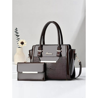Faux Set Handbag Glossy Women's – Patent Leather