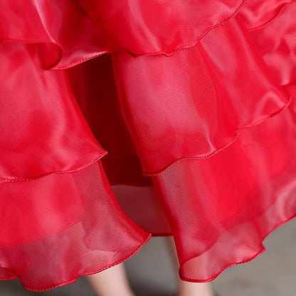 Special Dress Party Kids Wedding Flower Sleeve Girls' Long