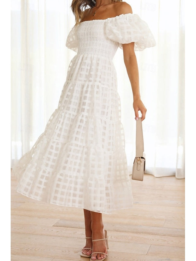 Women's Midi Dress Graduation Dress Fashion Modern Lantern