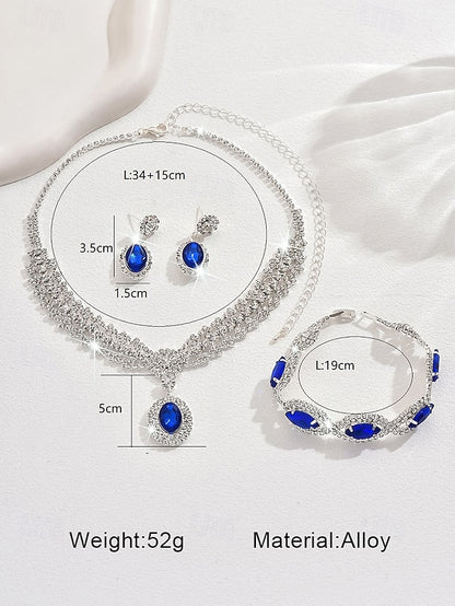 Green Elegant Jewelry Luxury – Necklace Set Crystal Women for