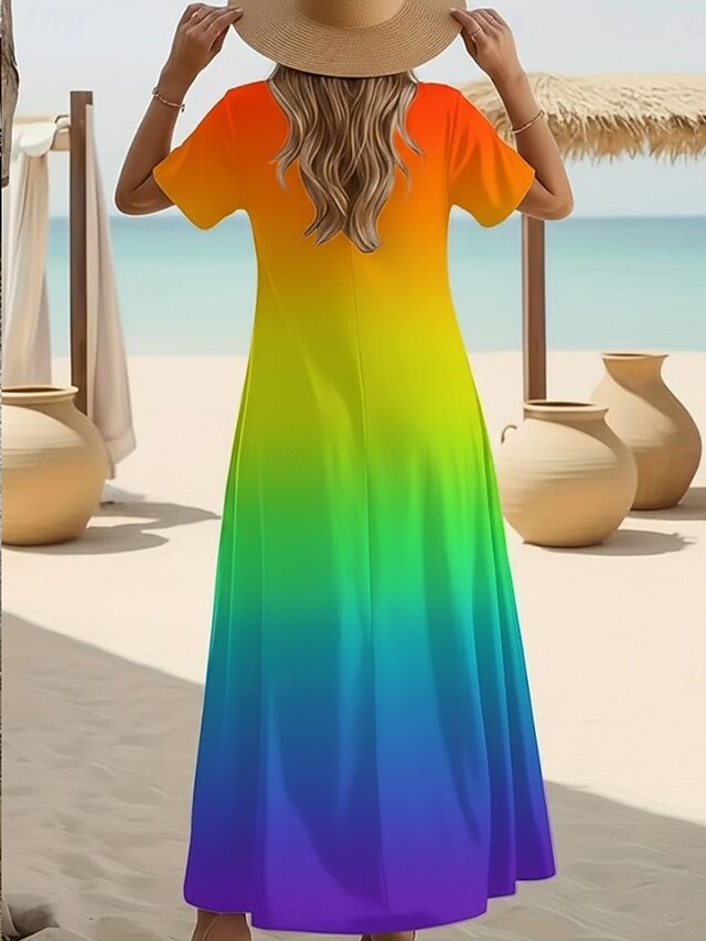 Women's Maxi Dress T Shirt Dress Tee Dress Vacation Outdoor