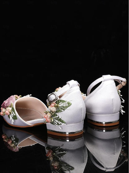 Clutch White – Floral with Shoes Flat Matching Embroidered