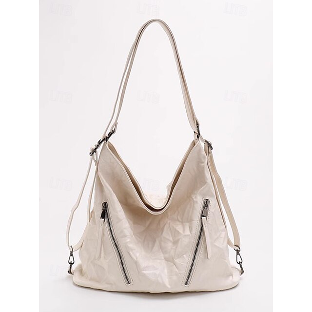 Schwarze Hobo-Tasche aus Leder für Damen – Lack-Crinkle-Tasche Sleek