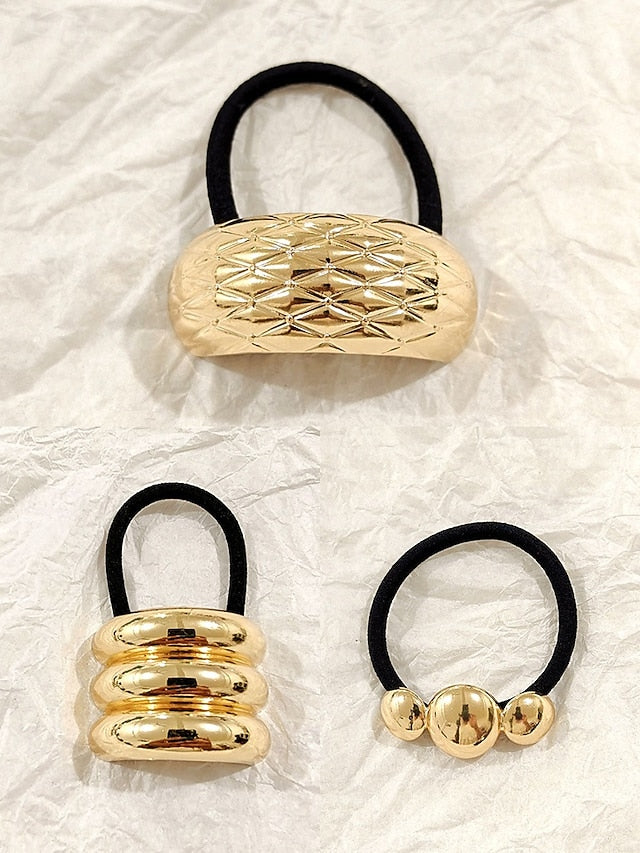 with Hair Tone Gold Scrunchies Band Elastic Women's -