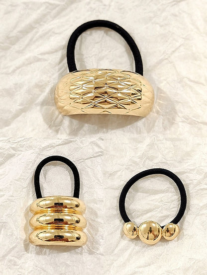 with Hair Tone Gold Scrunchies Band Elastic Women's -