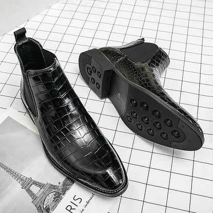 Chelsea Boots Brown Pattern Men's Crocodile – Slip-On