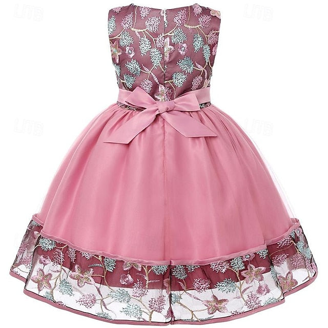 Party Girl Girls' Sleeveless Flower 3D Dress