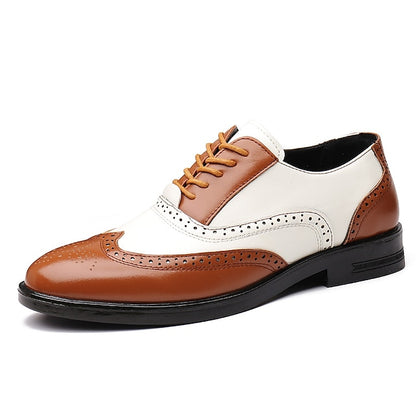 Men's Brogue Oxford and White Shoes Wingtip Burgundy