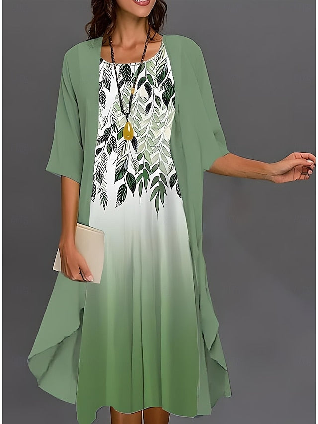 Women's Graduation Dress Midi Dress Chiffon Dress Shift