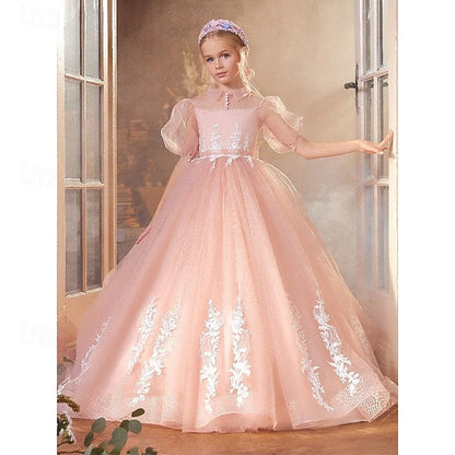 Princess Party Girls' Girl Evening Flower Dress Gown
