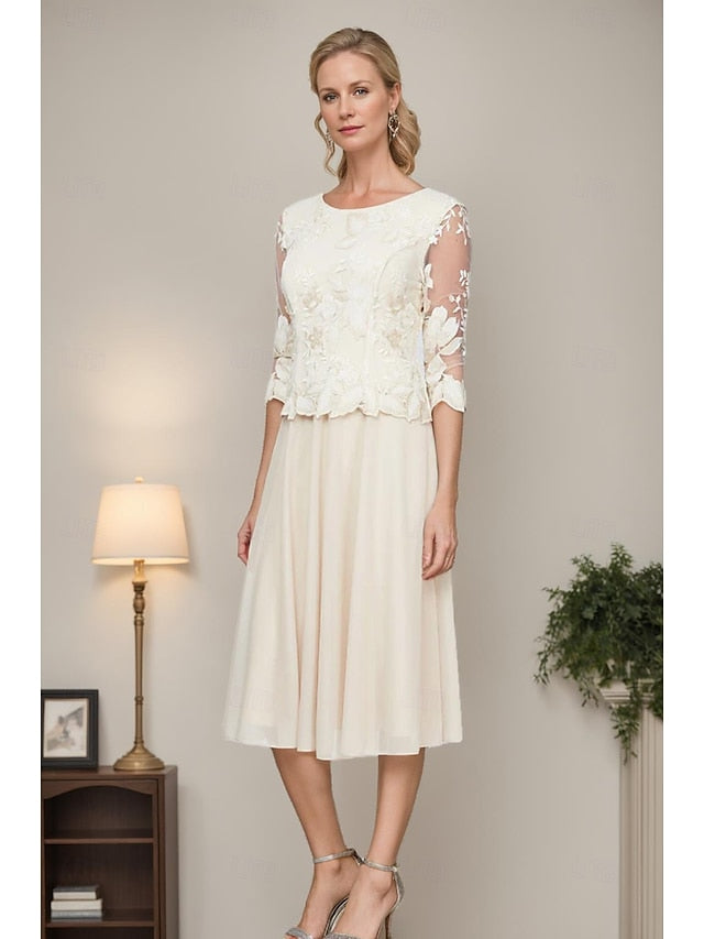 Crew Mother Elegant Bride Minimalist Simple the A-Line Dress of