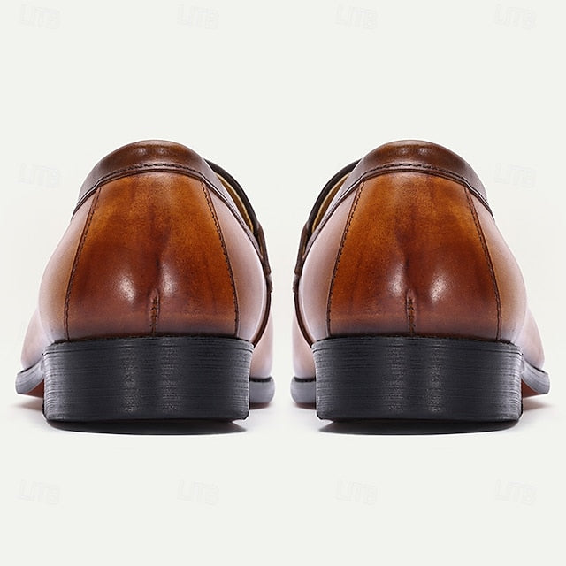 Tassel Slip-On Men's Leather Loafers Tan – Vintage Dress