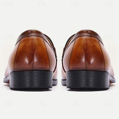 Tassel Slip-On Men's Leather Loafers Tan – Vintage Dress