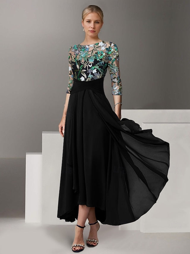 A-Line the Overskirt Bride of Embroidered Elegant Dress Mother