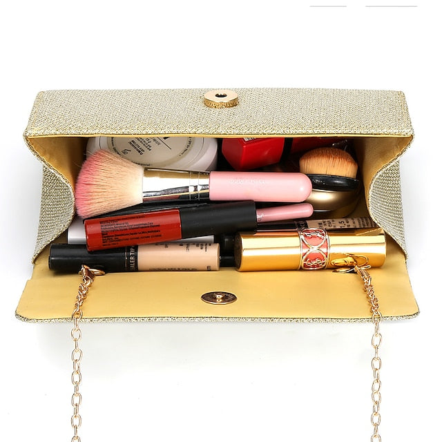 – Evening Clutch Purse Silver Elegant Women's Glitter