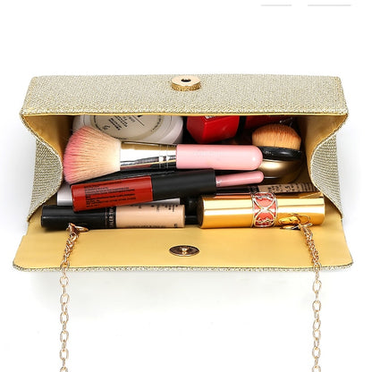 – Evening Clutch Purse Silver Elegant Women's Glitter