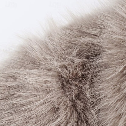 Coat Comfortable Faux Pocket Women's Warm Buttons Fur