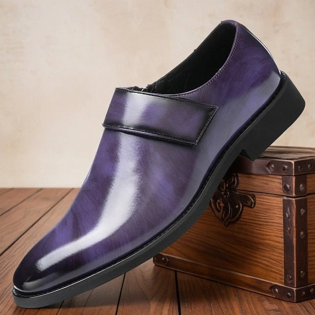 Leather Brown Men's Slip-On Shoes Dress Business Loafers