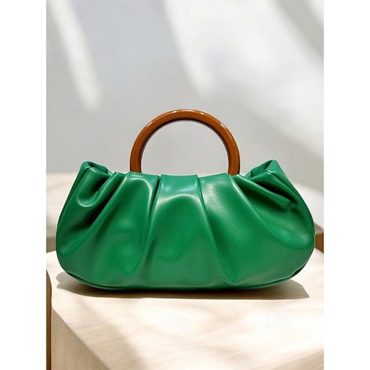 Clutch Kunstleder mit Tasche Damen Acryl Tasche Plissiert