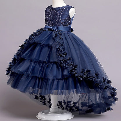 Girls' Girl Solid Kids Flower Colored Dress