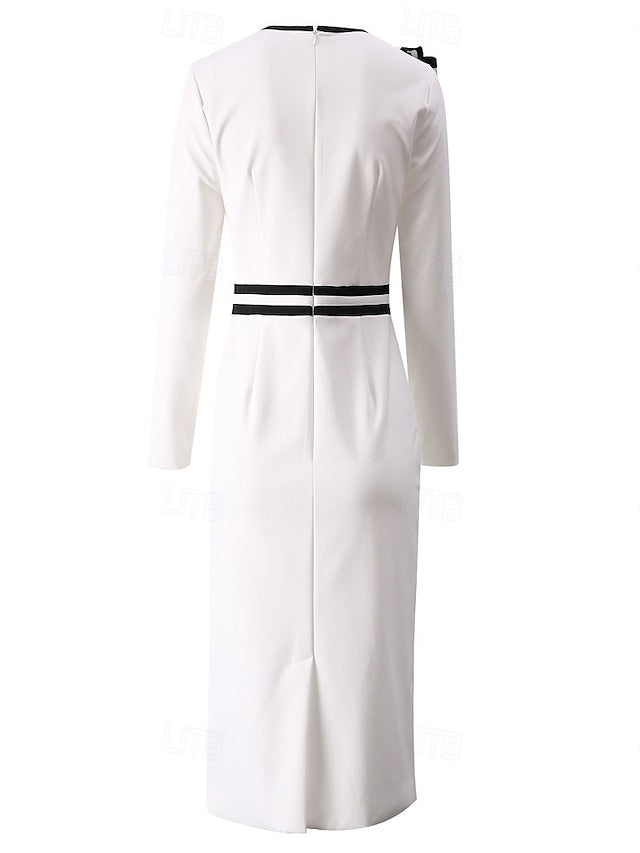 Elegant Vintage Neck Dress of the Bride Crew Casual Mother