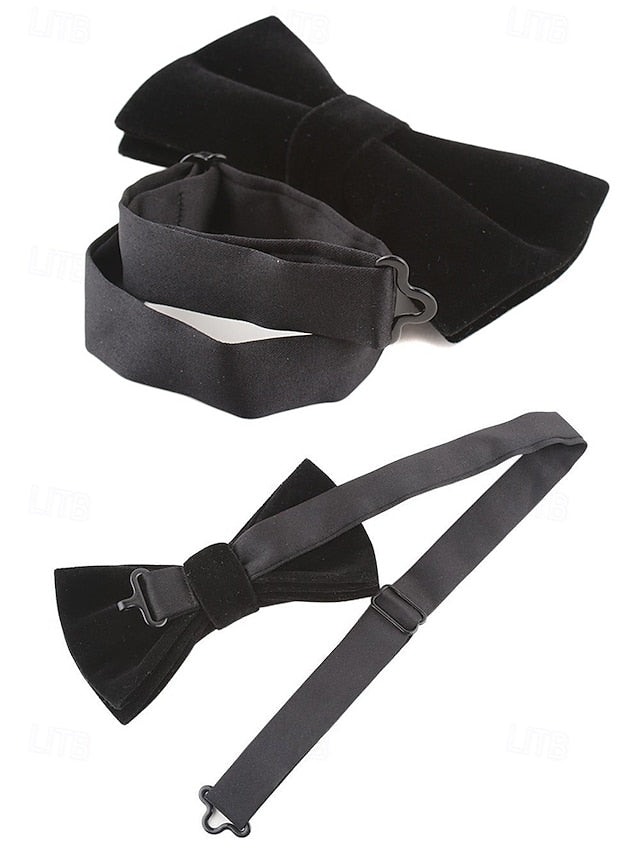Detail Tie Velvet Men's – Bow and with Crown Chain