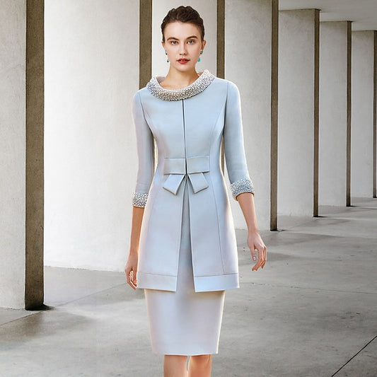 Sheath Guest Two Mother Wedding of the Dress Church Piece Bride