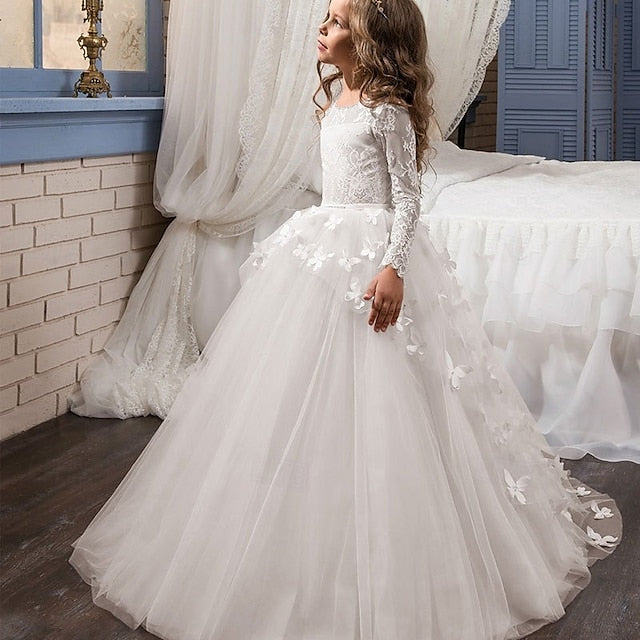 Color Solid Girls' Communion Kids First Dress Party