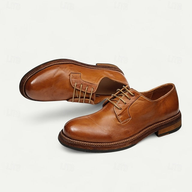 Goodyear Shoes Tan and Men's with Derby Leather Clean Welt