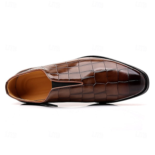 Shoes Slip-On – Crocodile Burgundy Men's Dress Pattern