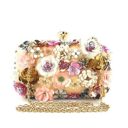 Flower Clutch – Evening Women's Floral Embellished 3D