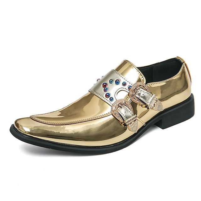 Buckle Dress Pink – Metallic Men's Shoes Fashion Loafers
