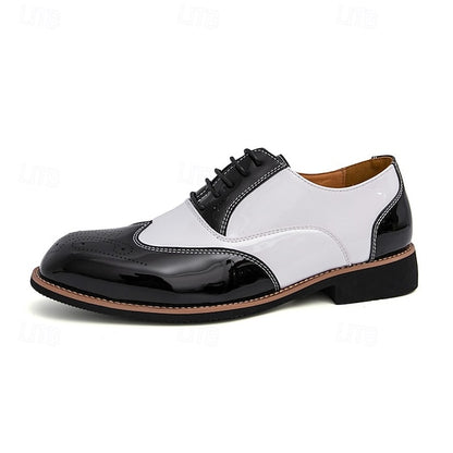 and Leather Gold Oxford Black Men's Patent with Shoes