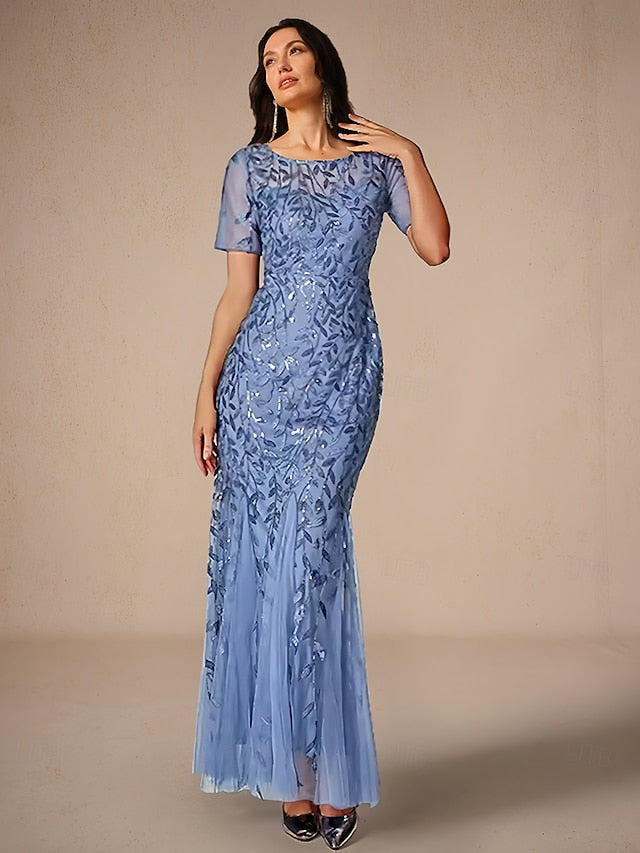 Mermaid Trumpet Floor Length Beaded Eembroidered Wedding Guest
